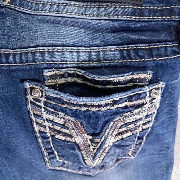 VIGOSS Dublin Boot Cut Jean Women 32x32, Tag 7/8x33 Heritage Fit Embellished - Picture 7 of 16